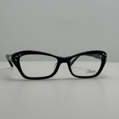 Diva Eyeglasses Eye Glasses Frames 5447 C. 97A Black Italy 53-16-142