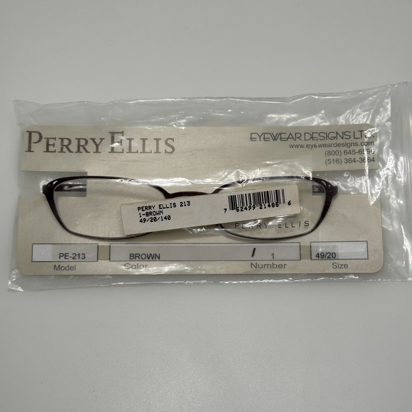 Perry Ellis PE-213 1 Brown Eyeglasses Eye Glasses Frames 49-20-140
