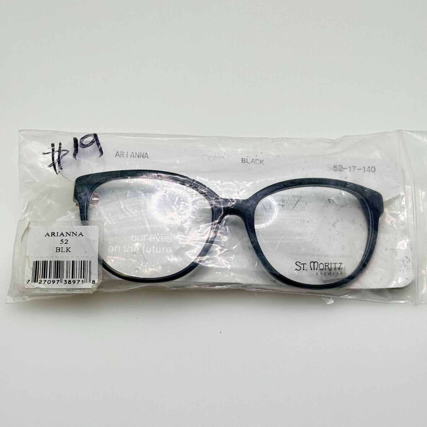 St Moritz Eyeglasses Eye Glasses Frames Arianna Black 52-17-140
