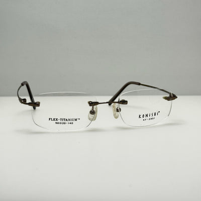Konishi Eyeglasses Eye Glasses Frames KF 2351 Gun 50-20-140 Flex Titanium