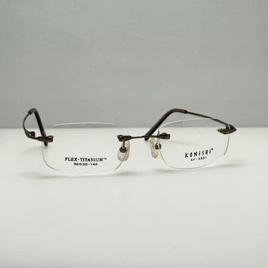 Konishi Eyeglasses Eye Glasses Frames KF 2351 Gun 50-20-140 Flex Titanium