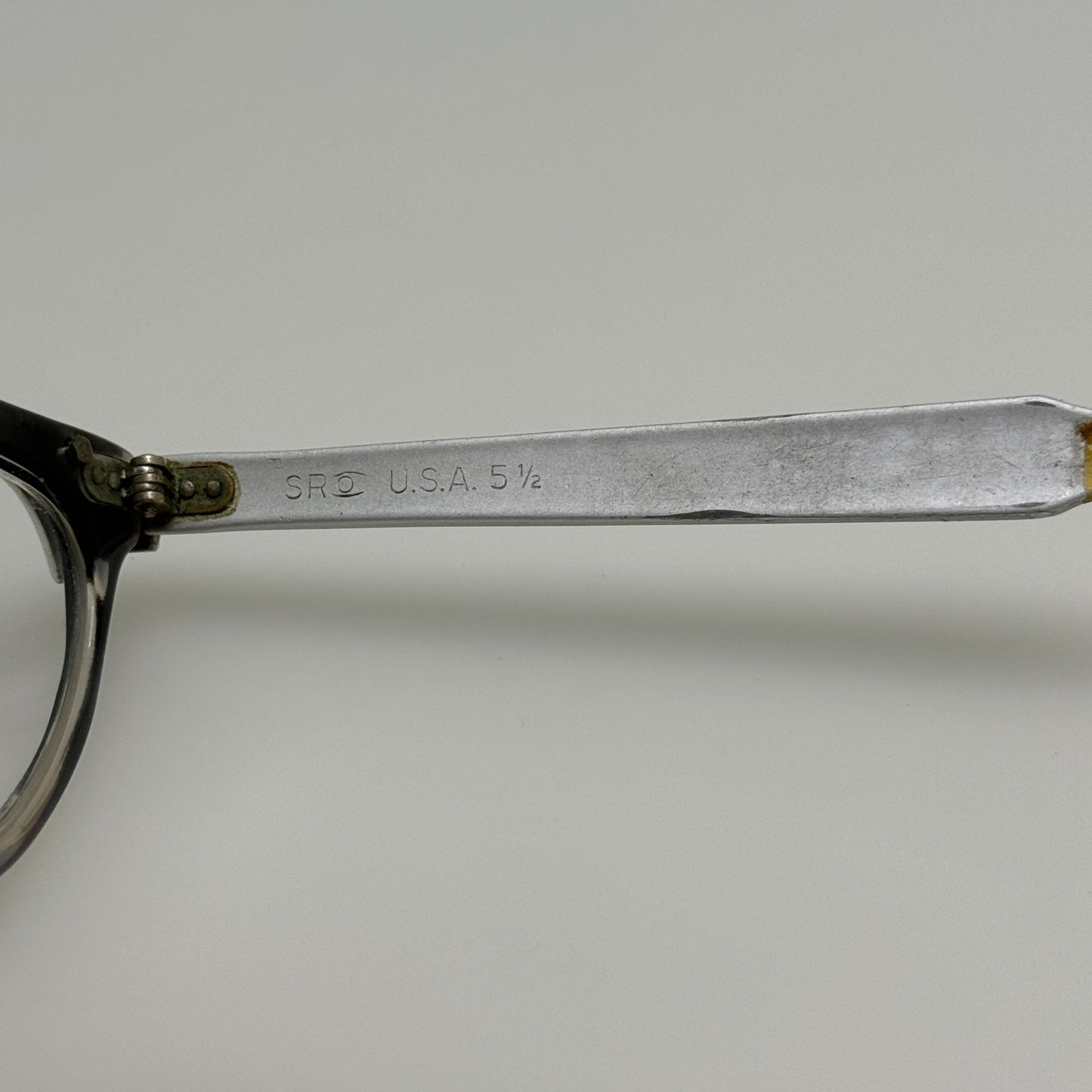 SRO Eyeglasses Eye Glasses Frames USA 5 1/2 Vintage Aluminum Cat Eye