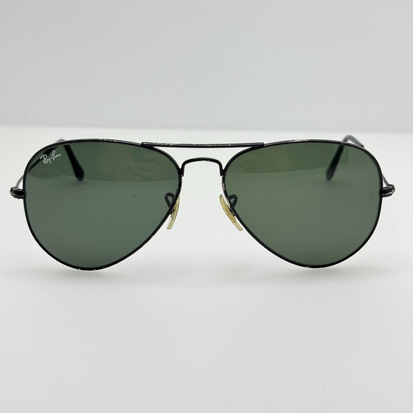 Ray Ban Sunglasses RB 3025 Black Aviator Large Metal 58-14 Read Desc