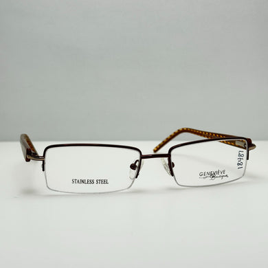 Genevieve Eyeglasses Eye Glasses Frames Spa Brown Gold 56-19-150