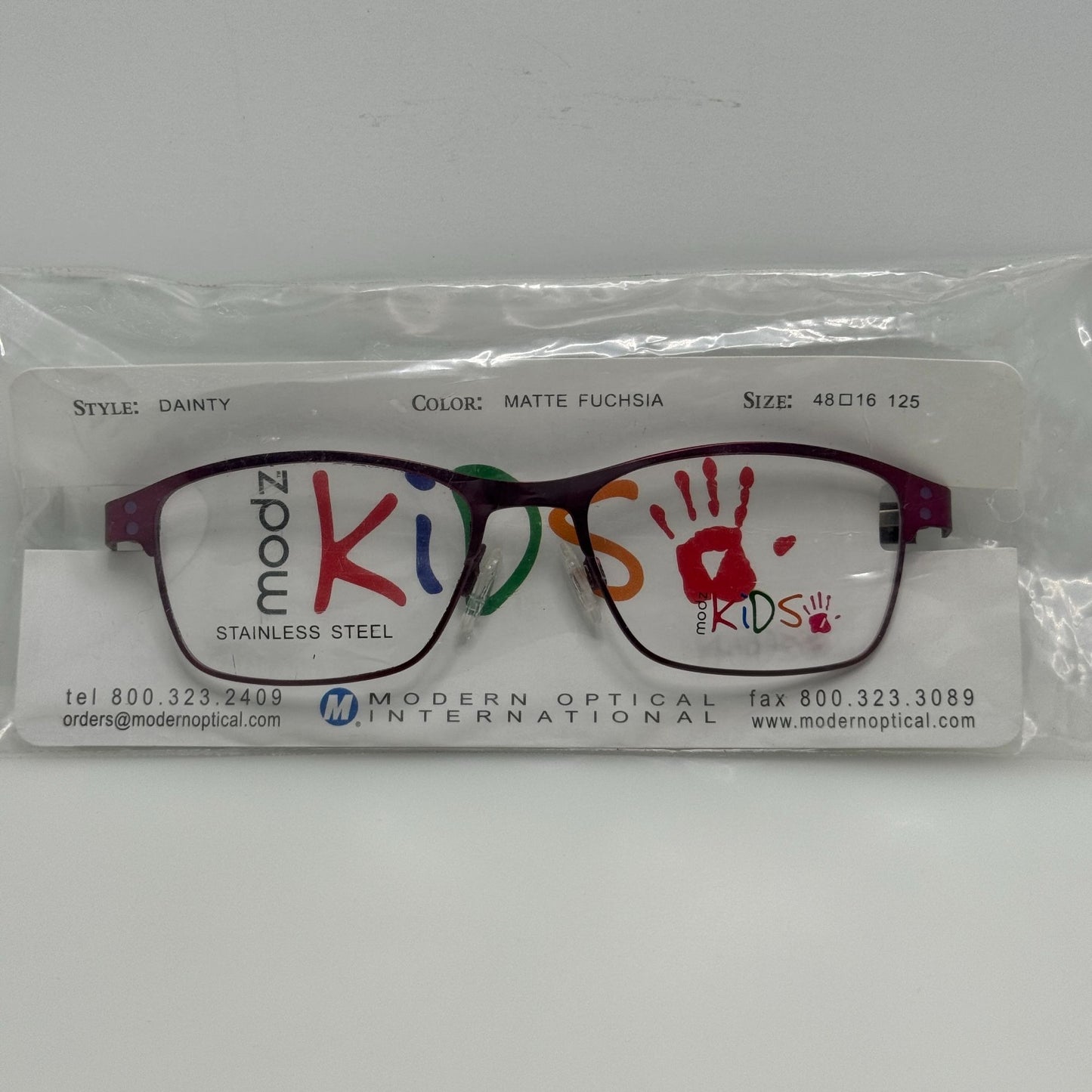Modz Eyeglasses Eye Glasses Frames Modern Dainty Matte Fuschia Kids 48-16-125