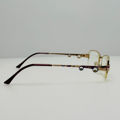 Cazal Eyeglasses Eye Glasses Frames Gold Purple Vintage Germany