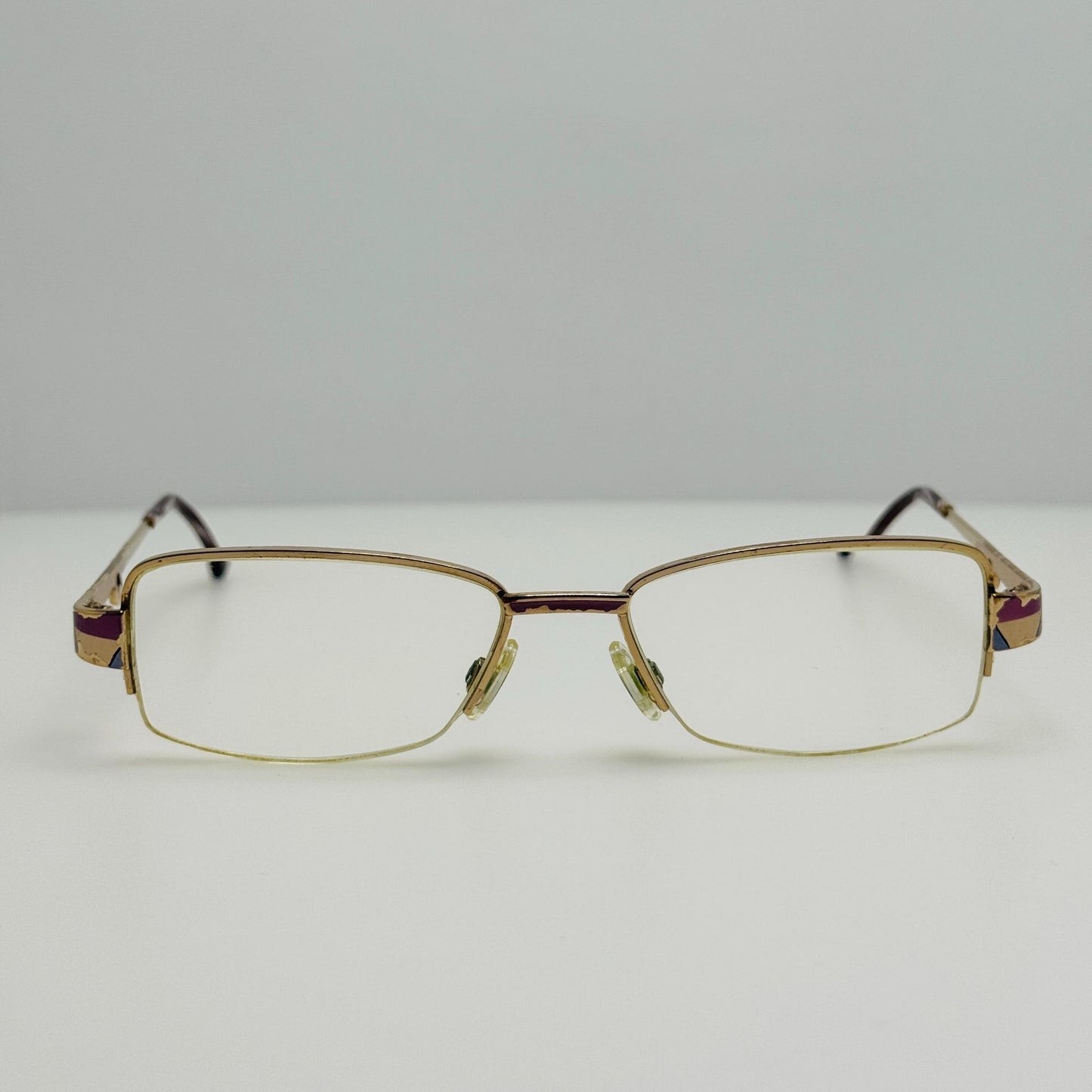 Cazal Eyeglasses Eye Glasses Frames Gold Purple Vintage Germany