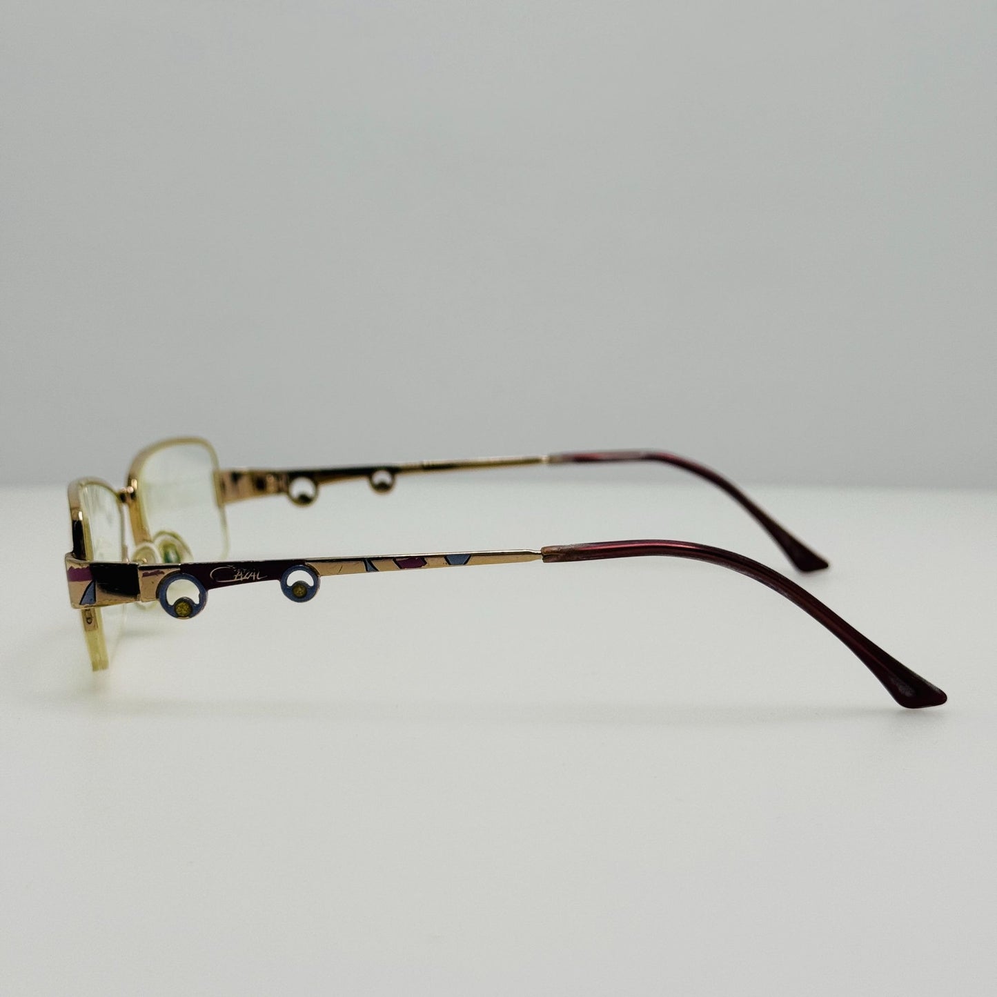 Cazal Eyeglasses Eye Glasses Frames Gold Purple Vintage Germany
