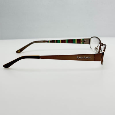 Bebe Eyeglasses Eye Glasses Frames BB Desire Mocha Stripe 53-18-130