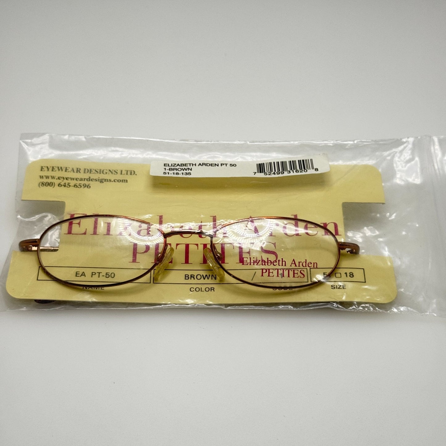 Elizabeth Arden PT 50 1 Brown Eyeglasses Eye Glasses Frames 51-18-135