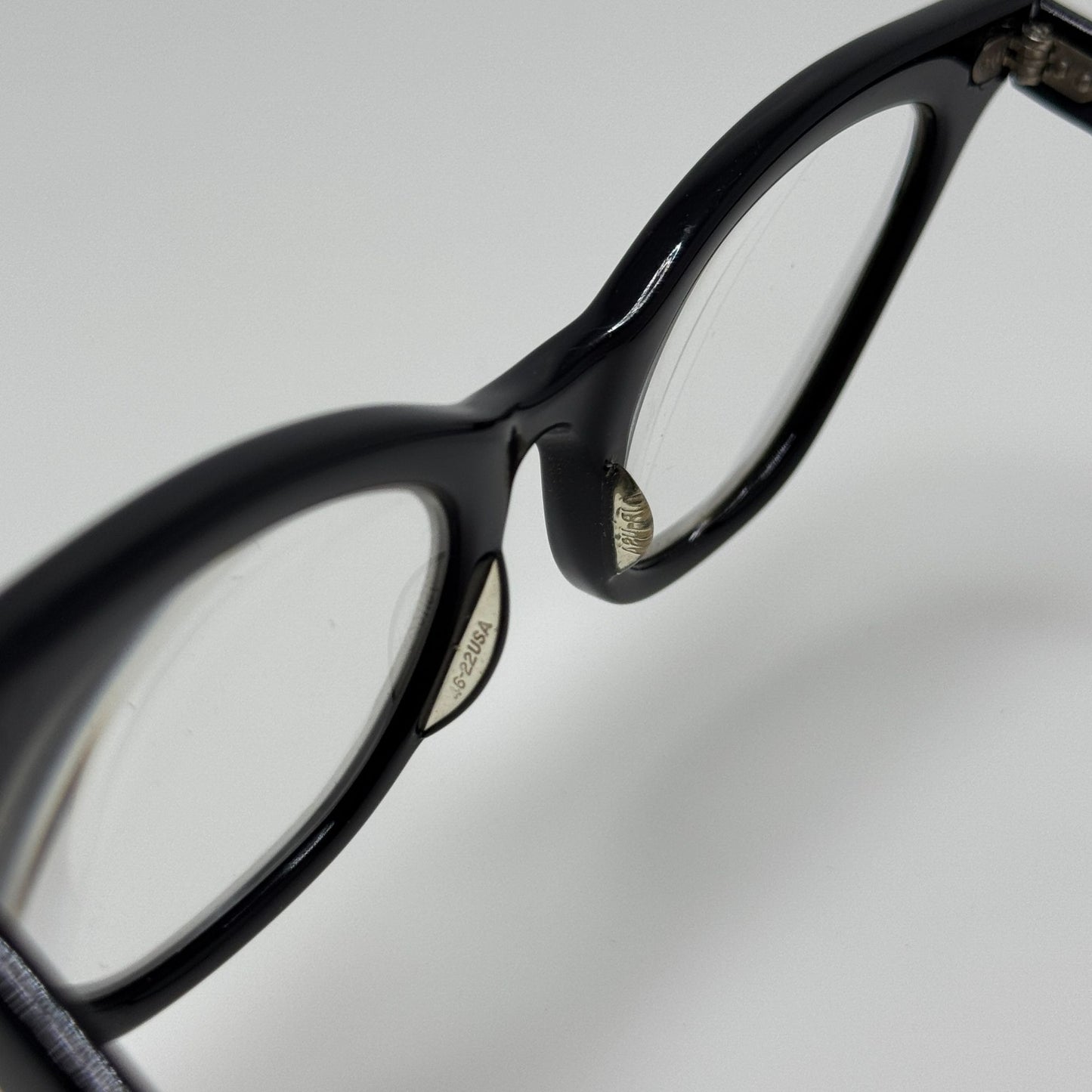 Liberty Eyeglasses Eye Glasses Frames 5 3/4 Black Vintage Horned Rimmed 46-22