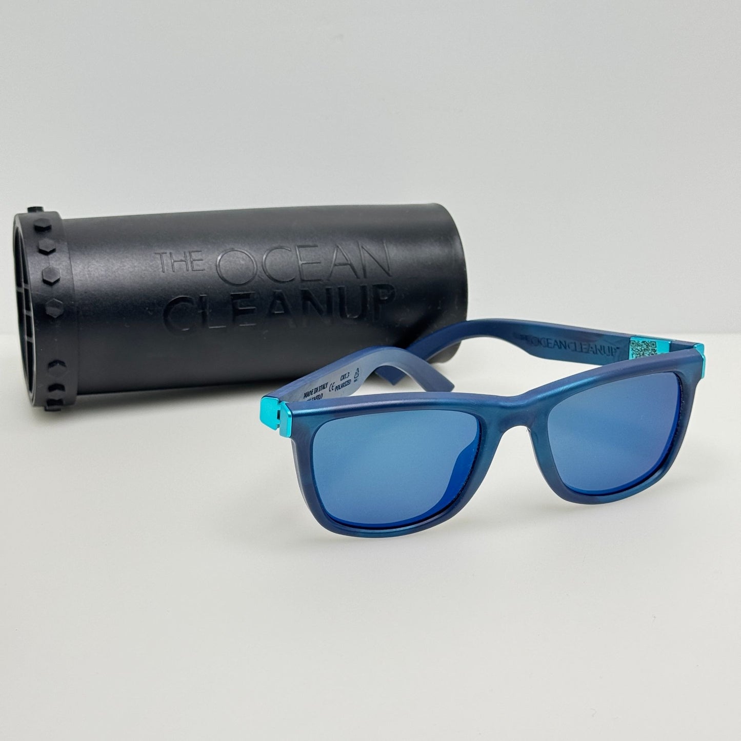 Safilo Sunglasses The Ocean Cleanup Blue Polarized Italy With Case