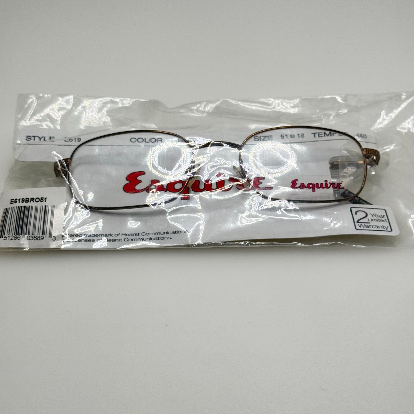 Esquire 619 Brown Eyeglasses Eye Glasses Frames 51-18-140