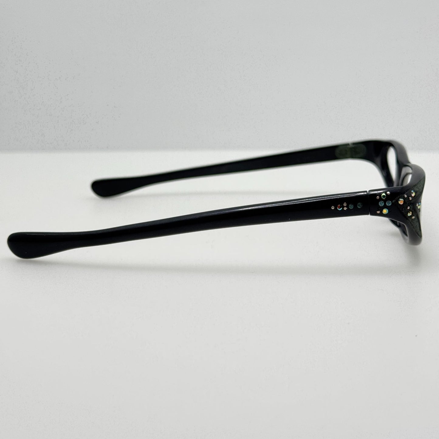J Julie Eyeglasses Eye Glasses Frames 46-20 Frame France Black Vintage Cat Eye